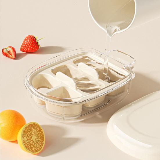 Cartoon Print Ice Cube Maker, Ice Cube Mold with Buckle Sealing Cover, Easy Release Food-Grade Safe Ice Tray