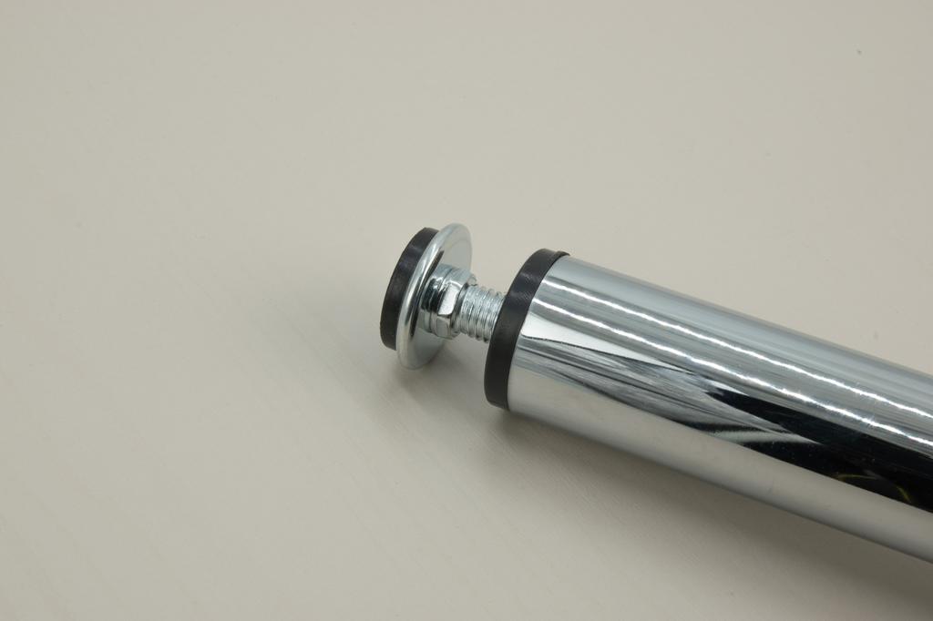 Furniture leg Straight silver height 15 cm adjustable height