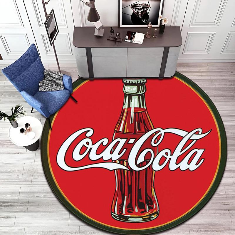 Christmas Gift Halloween Theme Bear Truck Coca Cola Round Carpet Soft Home Decoration Corridor Table and Chair Anti Slip Outdoor Floor Mat Carpet H14