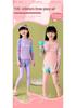 Girls' Two-Piece Long-Sleeve Swimsuit with Sun Protection