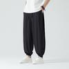 2024 Men's Cotton Linen Athletic Long Pants: Plus Size, Casual Elastic Waist.