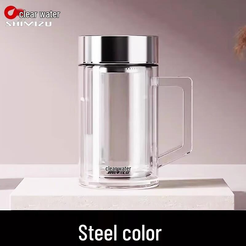 Portable Double-Wall Borosilicate Glass Tea Mug with Infuser