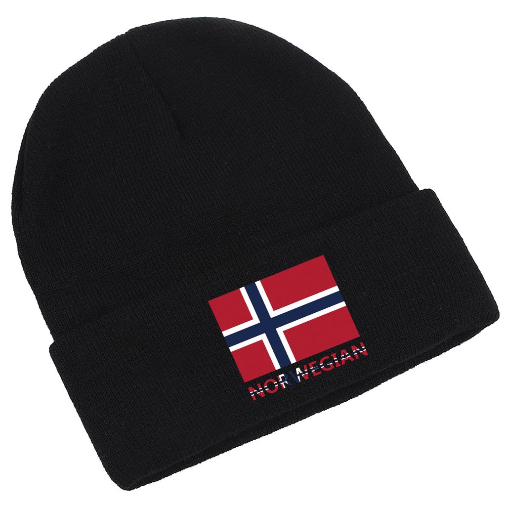 Norvegian Flag Print Winter Hats Unisex Knit Hat Beanie Winter Hat for Women Solid Casual Knitted beaniesPerfect For Urban Style