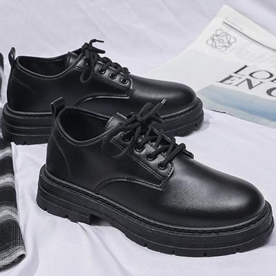 Men's Shoes Black Fashion Business Leather Shoe Platform Oxfords Anti-slip Thick Tottom Male Derby Shoe Loafers Chaussure Hommes