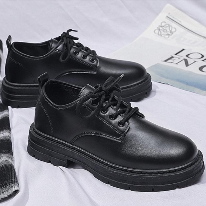 Pánské boty Černé Módní Business Kožené Boty Platforma Oxfords Protiskluzová Silná Podrážka Pánské Derby Boty Mokasíny Chaussure Hommes
