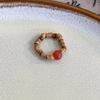 Vintage wood beaded beaded ring for women design stylish personalized ring accessories