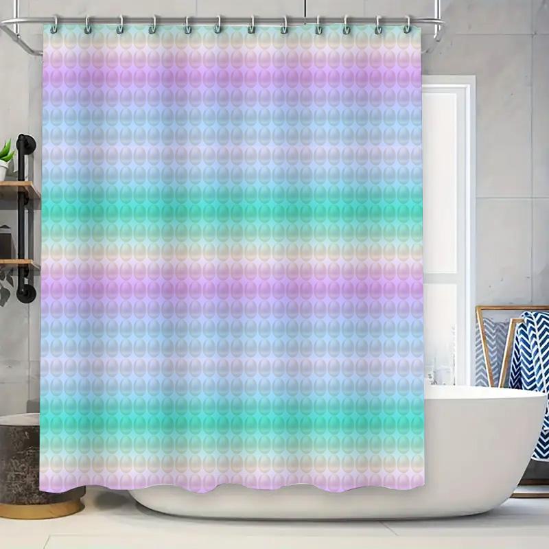 

Modern Watercolor Bath Curtains Set Pastel Colors, Shower Decor For Bathroom, Easy Install Hook Rings Various Sizes Available W60H190(CM)-1 Pcs