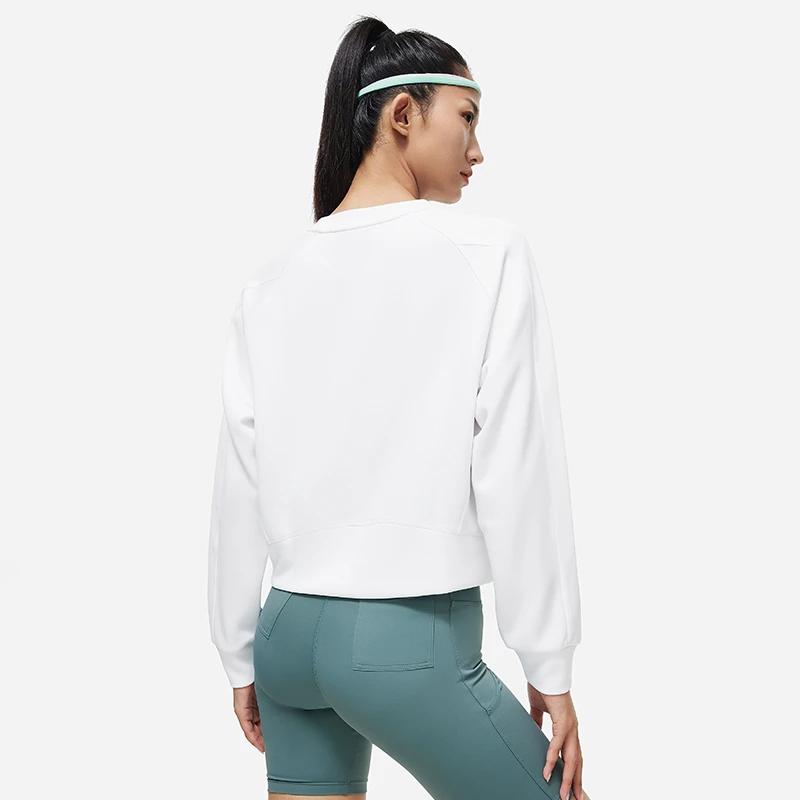 Li Ning Serie Fitness Felpa Girocollo Monocolore Donna Felpa Bianca AWDT526-1