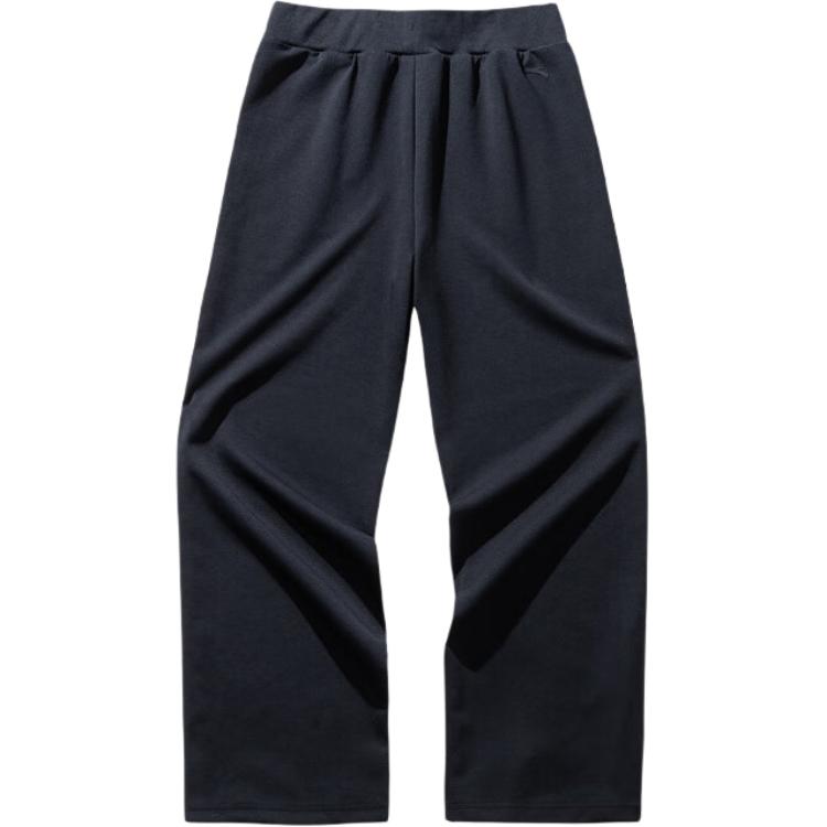 Anta Elastic Loose Fit Solid Color Straight Leg Casual Pants Women bottoms Black 162447342U-5