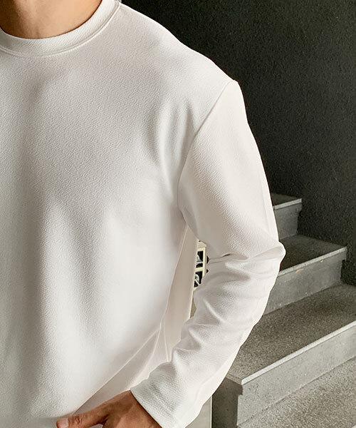 BYMONO [Big Sizes M-8Xl] Wrinkle-Free Automatic Tuck-In Basic Long Sleeve T-Shirt