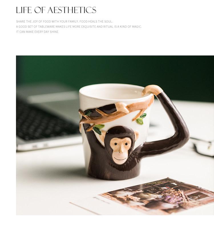 Children's Animal Cartoon Ceramic Mug - Cute Pet Design for Coffee, Milk, or Water