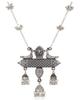 Latest Stylish Design Fancy Oxidised Silver Afghani Chain Pendant Earrings Necklace Jewellery Set for Women
