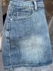 Women's High-Waist Denim Mini Skirt - Retro Slimming Hip-Hugging Design, Anti-Exposure, Summer Style
