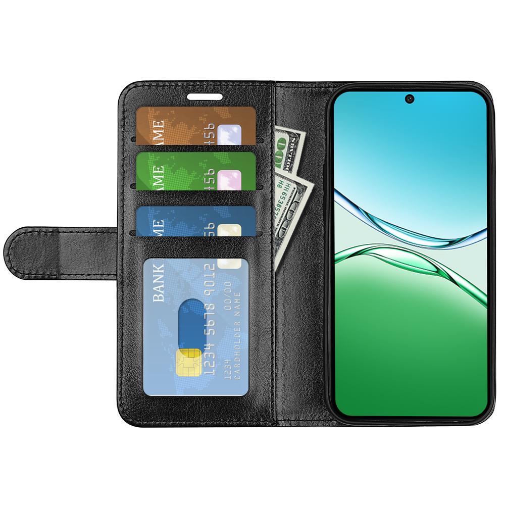 

For Oppo F29 5G Case Crazy Horse Texture Stand Leather Phone Cover Black