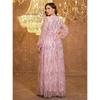 Plus Size Womens Elegant Sequined Bridesmaid Dress V-Neck Long Sleeve Slit Fitted Temperament Wedding Party Dress