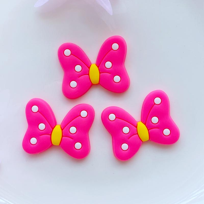 

20pcs New Pattern Cute Cartoon Bow Series PVC Flexible Glue Flat Back DIY Scrapbook Embellishment Phone Craft Decoration
