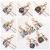 Wooden Material Teacher's Day Keychain Rainbow Colorful English Letter Charm Wooden Keychain Text Keychain Bag Charms