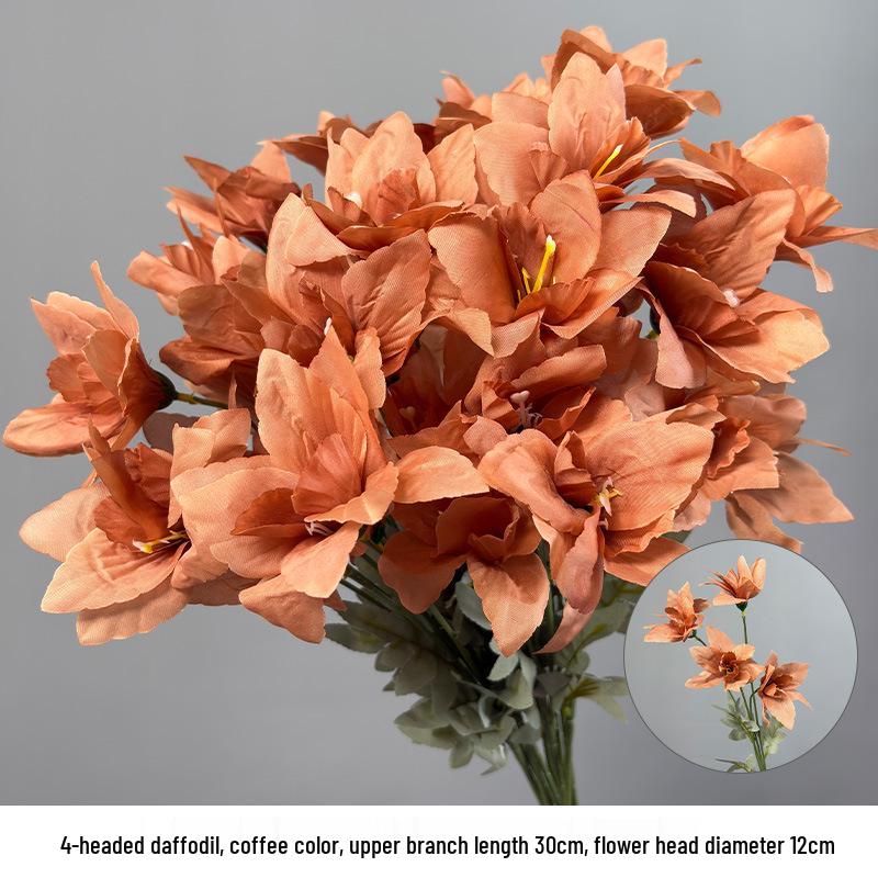 Karamelkleurige Kunstbloemen Bruiloftsdecoratie - Plafond- en Wegdekarrangementen, Koffietint Nepbloemen.