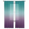 Cyan Turquoise Purple Gradient Sheer Curtains For Living Room Bedroom Tulle Window Drapes For Kitchen Decoration
