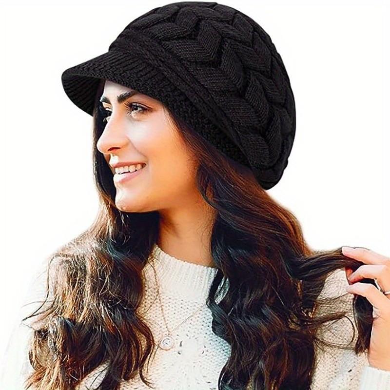 Women's Winter Hat Fleece Thickened Fashion Warm Casual Knitted Wool Temu Xiyin