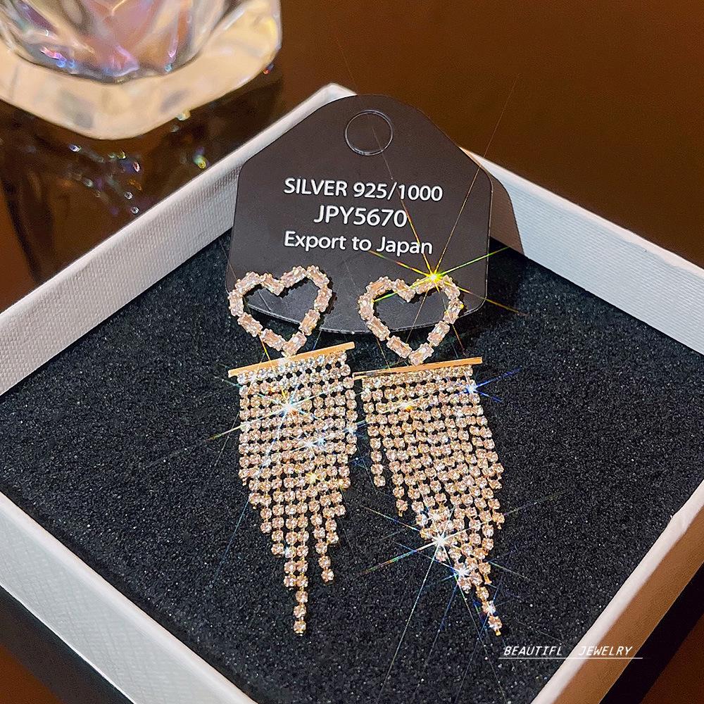 925 Silver Needle Tassel Pearl Earrings: High-End Celebrity Design for Women