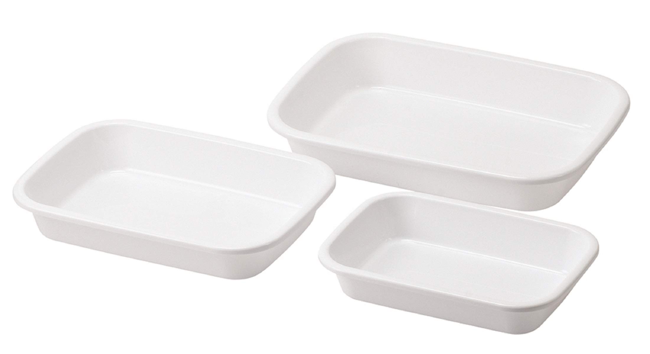 

Pearl Metal Cooking Tray LaLa 3-Piece Set, Shine, HB-5491 білий