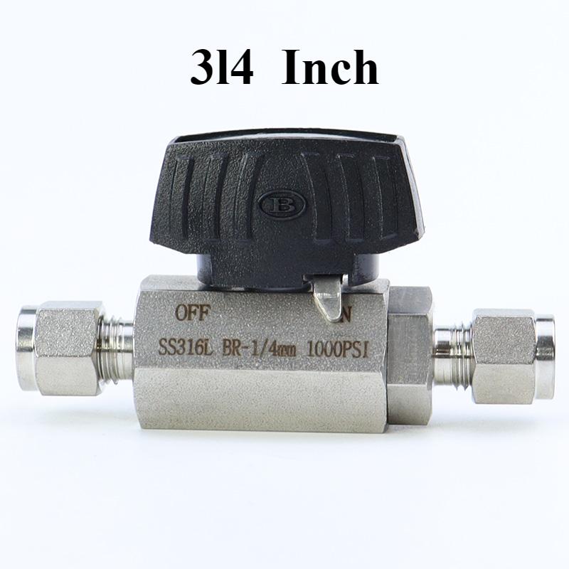 6 8 10 12 14 16 mm 1/4" 3/8" 1/2" 3/4" 1" Inch Tube OD Compression Union 316L Stainles Steel Hex Ball Valve 1000 PSI