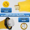 Riloer Shore Power RV Adapter Plug, 1-Pack NEMA L5-30P to SS2-50R RV Generator Adapter, 30A Male to 50A Female 3 Prong Twist Locking Connector,