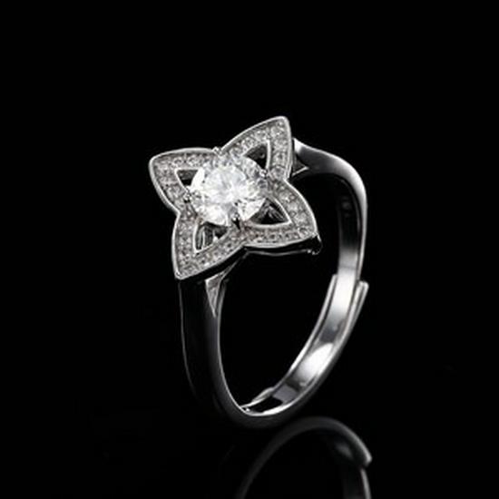 

Блестящее витое кольцо с муассанитом из стерлингового серебра 925 пробы - роскошные европейские и американские ювелирные изделия во французском стиле. Adjustable Open