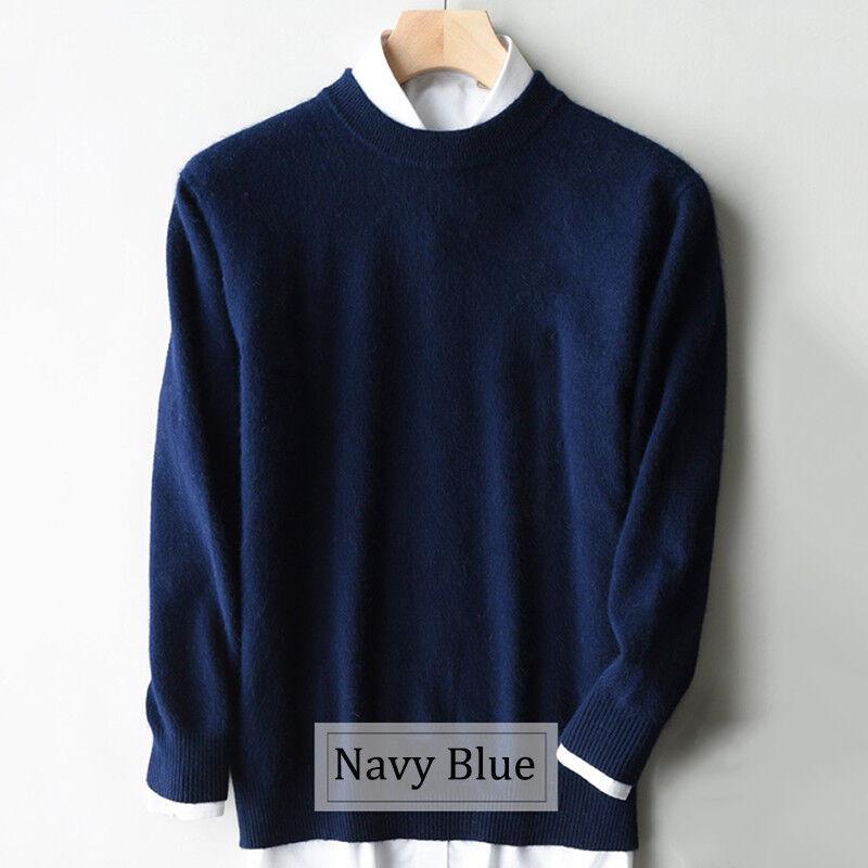 Luxuriously Soft Men's Slim Knitted Cashmere Jumper Pullover For Cozy Comfort