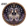 Guardian Star Chart Art Zodiac Sign Faux Pearl Kit, 12 Signs DIY Painting Creative Wall Decor Kits, Round 3D Constellation Craft Kit for Adults,