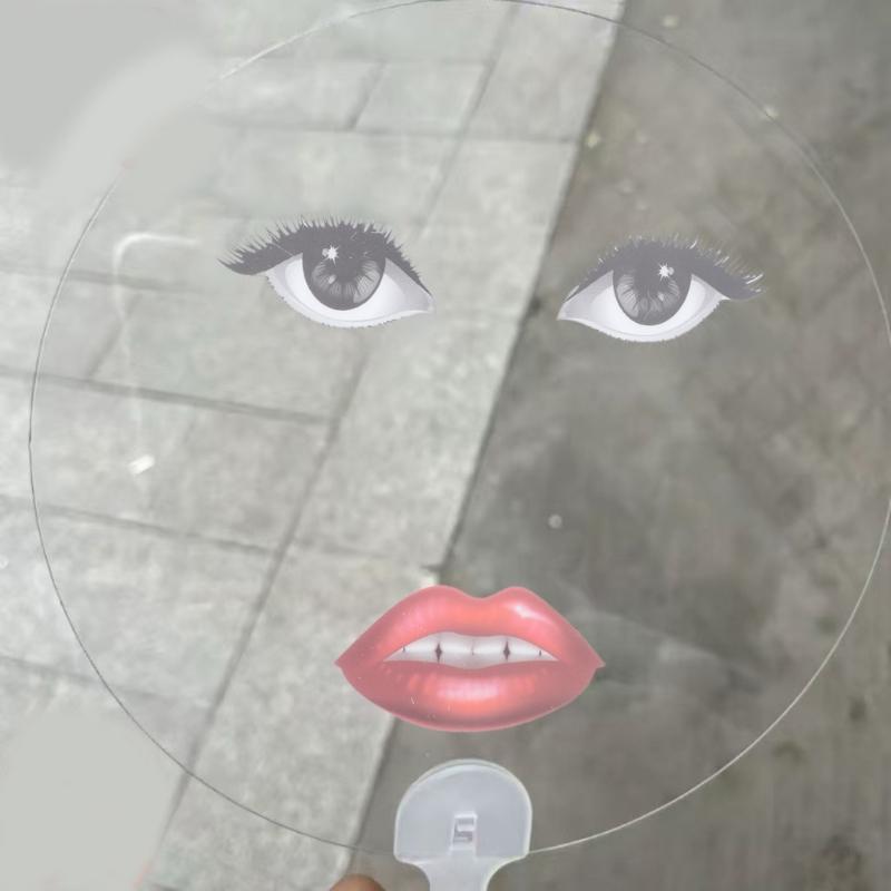 Fun Abstract Art Red Lips Print Plastic Hand Fan Portable Cooling Accessories For Event Parties Photo Props Decoration