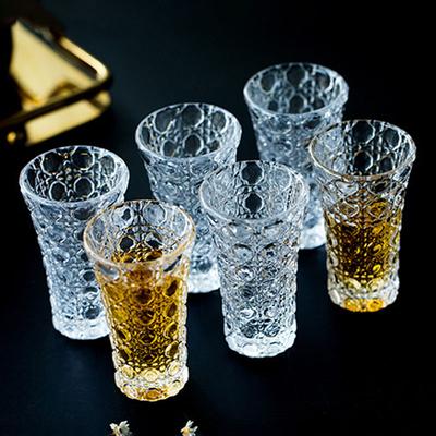 6pcs Set Wine Glass Cup Vodka Whiskey SGlass Party Spirits Cup Espresso Coffee Mug Clear Cup For Sake Soju Brandy