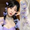 Sweet Ribbon Bowknot Hair Clip for Women Girls Handmade Bow Hairpin Hair Barrettes Mesh Yarn Headwear Hair Accessories