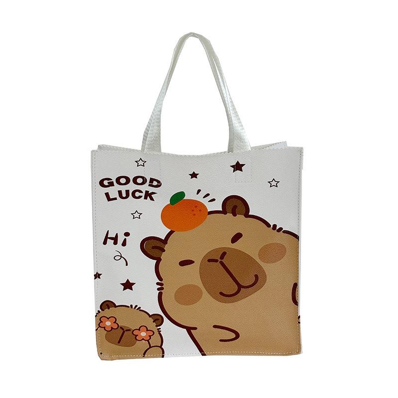 Large Capacity Handbag Simple Animation Cartoon Printing Handbag Shopping Bag Cute Cartoon Commuter Women's Bag