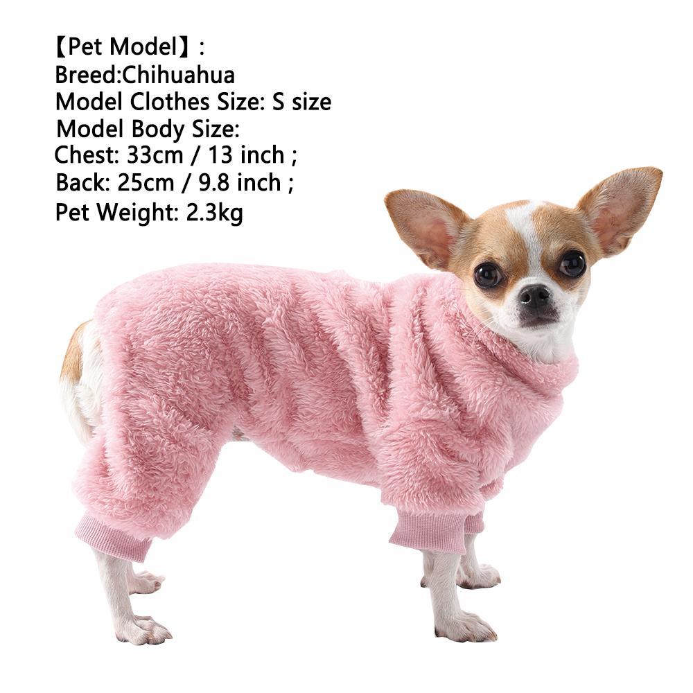 Winter Fleece Warm Dog Clothes Winter Soft Cozy Puppy Jumpsuit Plush Winter D-ring Overall For Small Medium Pet Vest Coat Cats