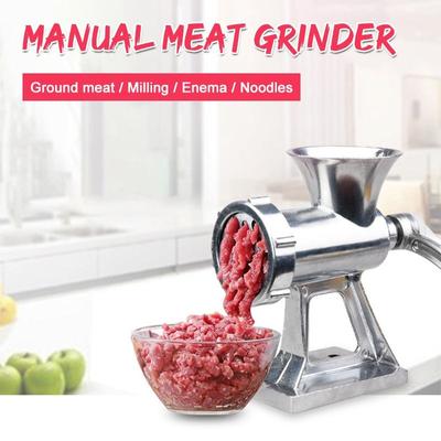 Aluminium Alloy Hand Operate Manual Meat Grinder Sausage Beef Mincer Hand Crank Meat Mincer & Tabletop Clamp Kitchen Home Tool