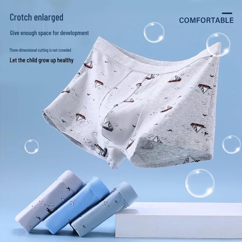 Langsha Men's Antibacterial Cotton Boxer Briefs 4-Pack