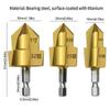 Hexagonal Handle Pipe Reaming Drill Bits Three Blade Plumbing Pipe Reamer  Holes Shaping