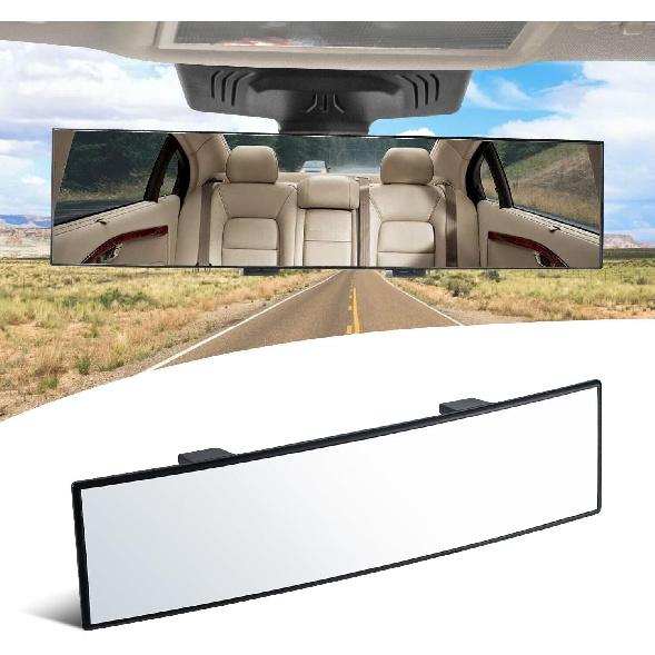 SINGARO Interior Rearview Mirrors, Universal Panoramic Car Rear View Mirror Accessories, Wide Angle Reduce Blind Spot Effectively For Car, Jeep,