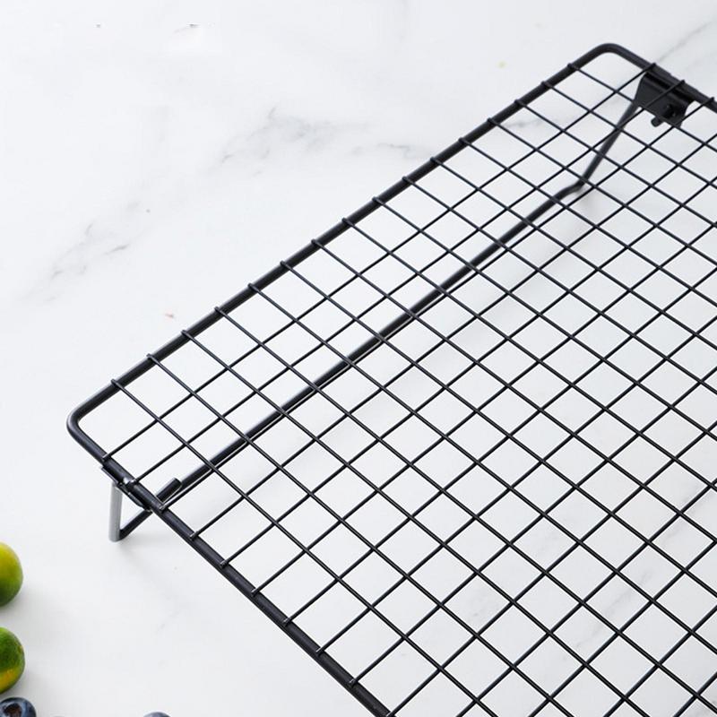 2 Pieces High Carbon Steel Cake Cooling Rack Non-stick Cooling Grid Tray Cookie Biscuits Bread Muffins Cake Cooler Rack Stand