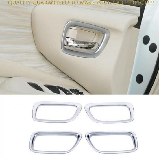 Fit For Nissan Murano 2015-2021 ABS Silver Interior Door Handle Frame Trim 4pcs