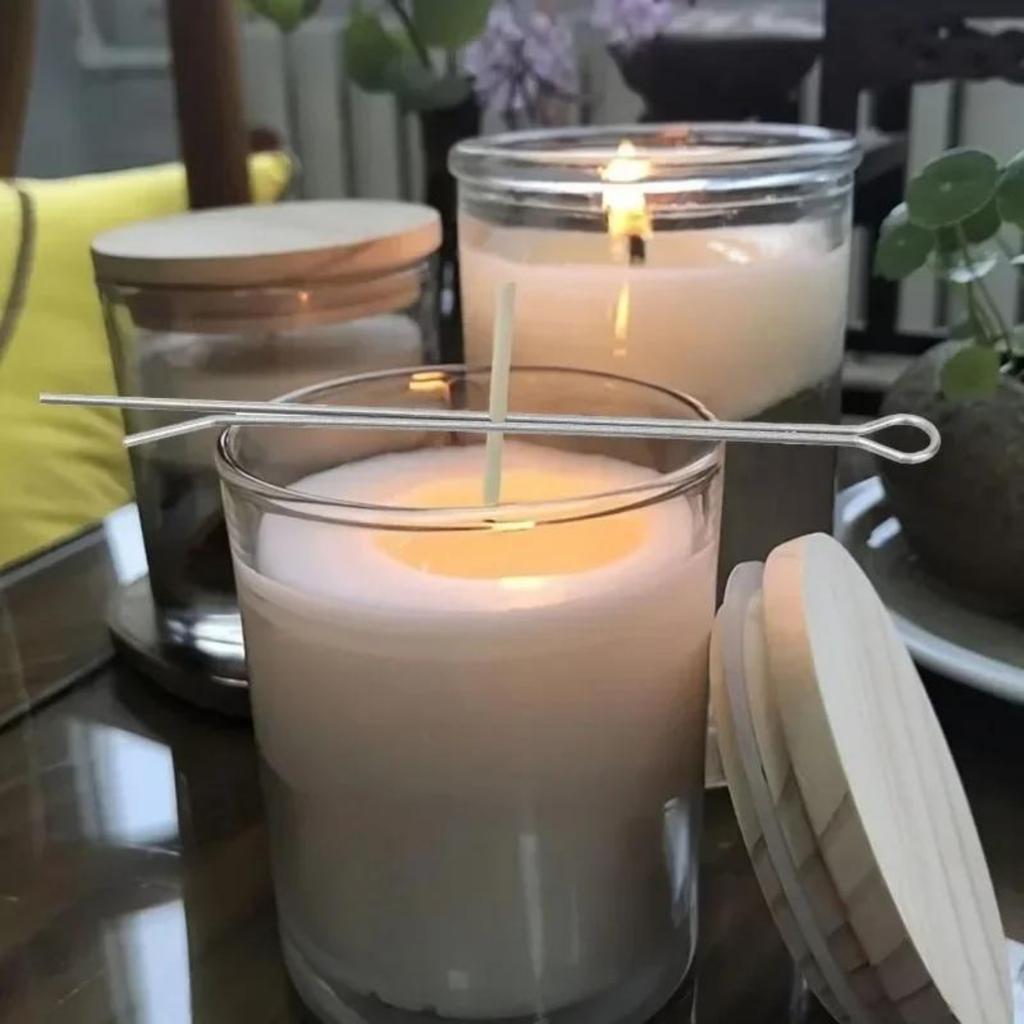 20pcs Candle Wick Holders Candle Wick Fixer Cotton Wick Fixed Iron Clip Stabiliser DIY Candles Making Device Tool Accessories