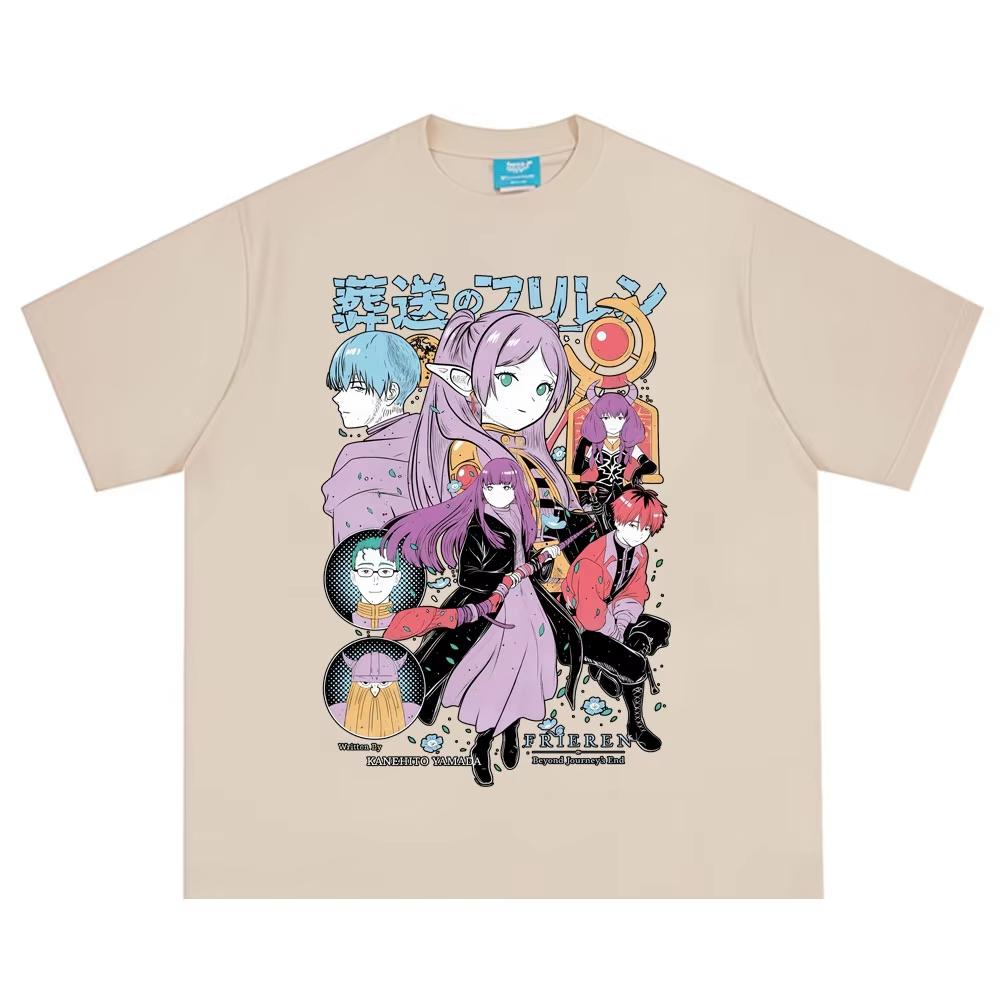 Anime Frieren: Beyond Journey's End Character Print Casual Casual Short Sleeve Women And Men Fashion Comfortable T-shirt