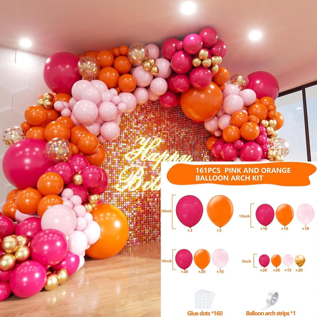 Autumn Balloon Set Orange Balloon Chain Birthday Party Arch Scene Atmosphere Birthday Arrangement