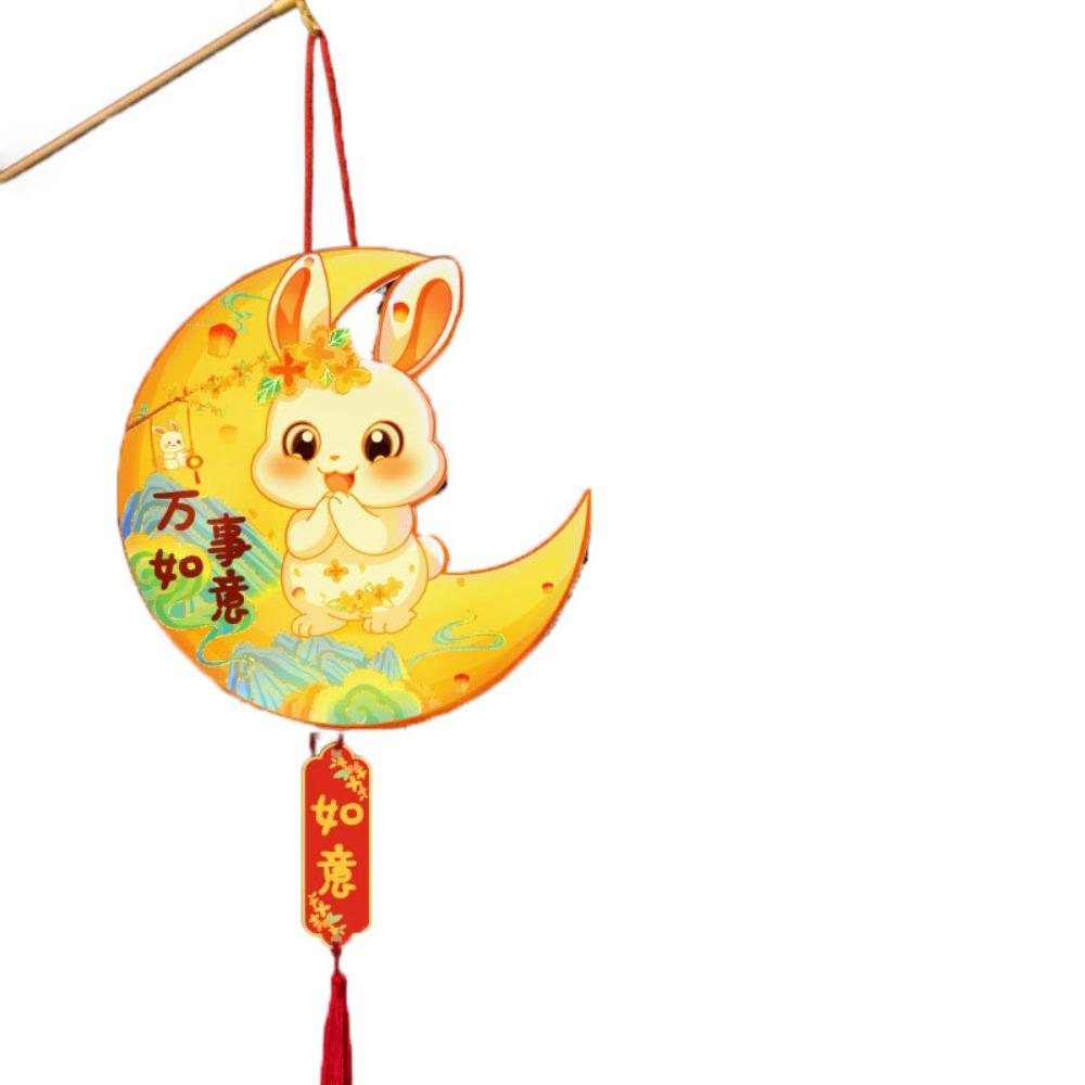 Cartoon Mid-Autumn Festival Lantern Glowing Lantern DIY Material Package Rabbit Lanterns  Gifts