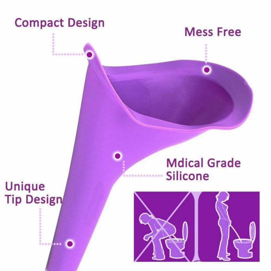 2 Colors Female Portable Silicone Urinal  Suitable for Pregnant Women Stand Up Pee Tools for Outdoor Traveler with Storage Box