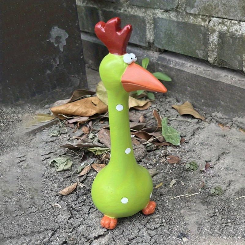 Whimsical Polka Dot Rooster Statue Resin Animals Collectible Figurines Indoor Outdoor Garden Decor Gift Expressing Healing Joy