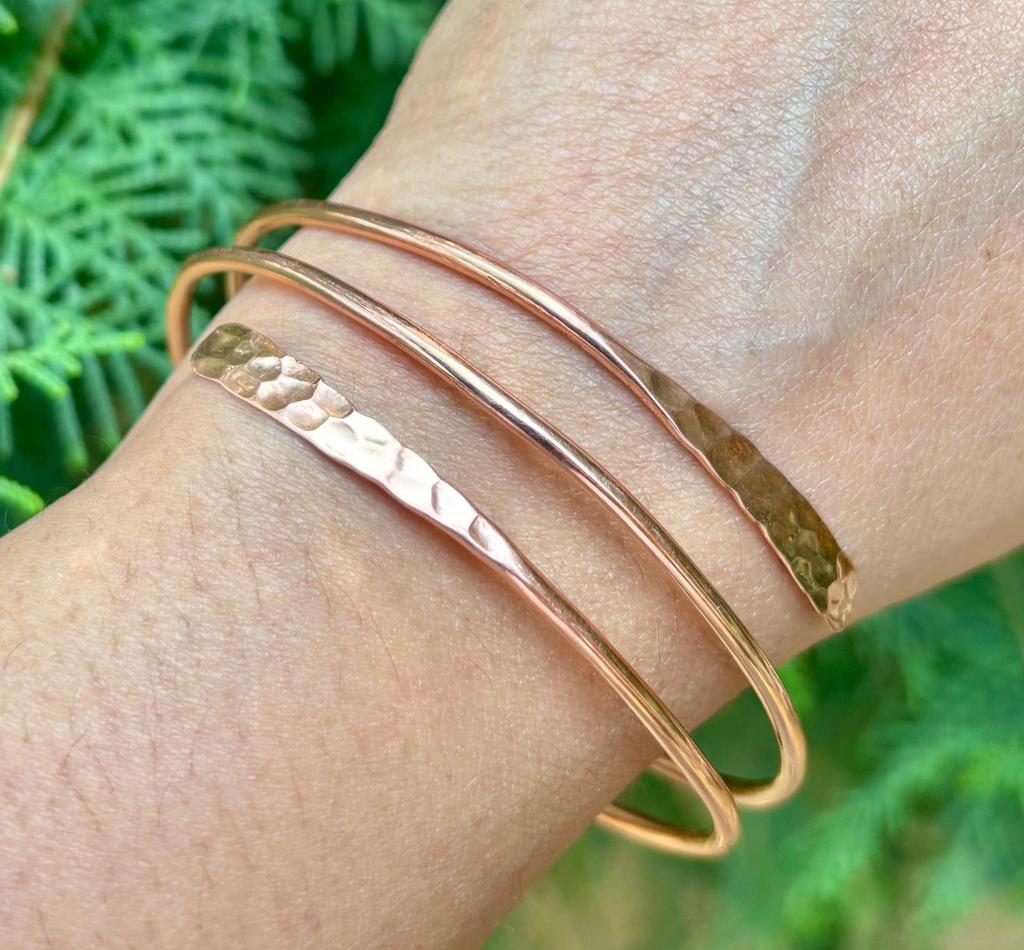 1 Pc Pure Copper Bangle, Women Bracelet Bangle, Healing Bangles, Slight Domed Bangles, Hammer Look, Wrap Bangle