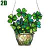 Simulation Lucky Four-Leaf Clover 2D Acrylic Round Disc Pendant Window Door Porch Chain Hanging Plate Outdoor Decoration